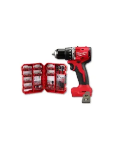 COMBO MILWAUKEE 7: TALADRO 1/2'' M18 + SET DE PUNTAS DESTORNILLADOR